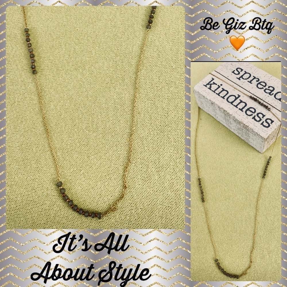 🆕 Gorjana Pyrite Rounds on Long Gold Chain Necklace